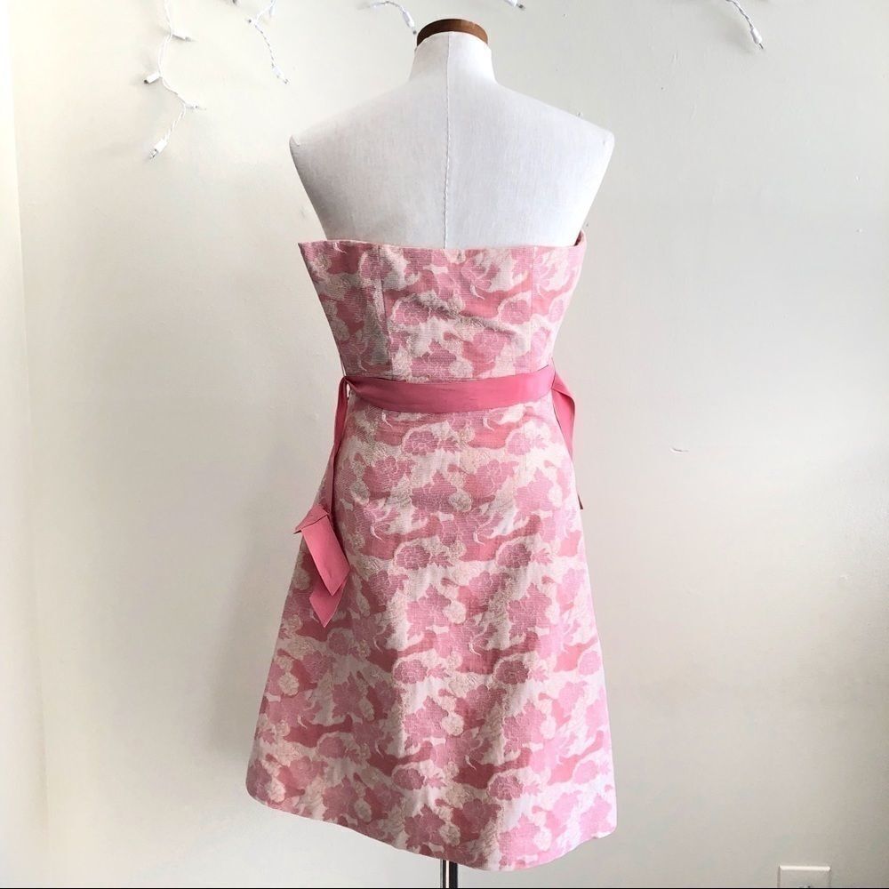 Tibi | Vintage Y2K Pink floral textured strapless midi dress - Picture 3 of 7